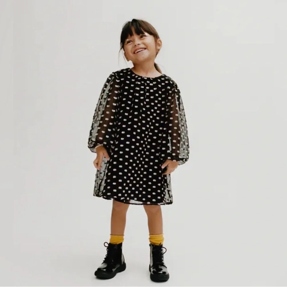 Zara‎ chiffon dress golden and black baby toddler 12-18 months
